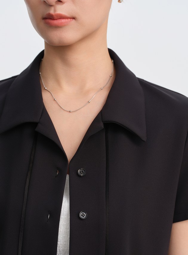 修身針織開襟襯衫