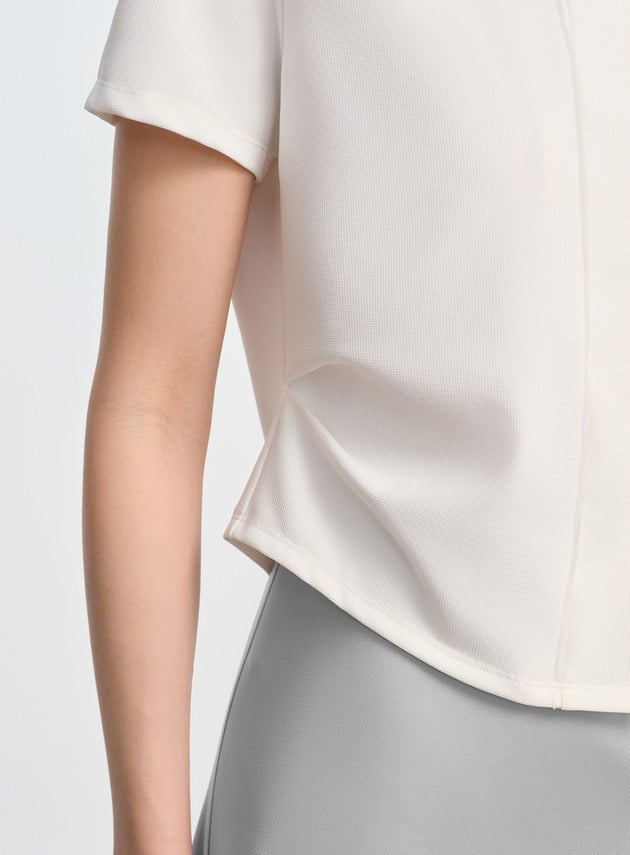 修身針織開襟襯衫