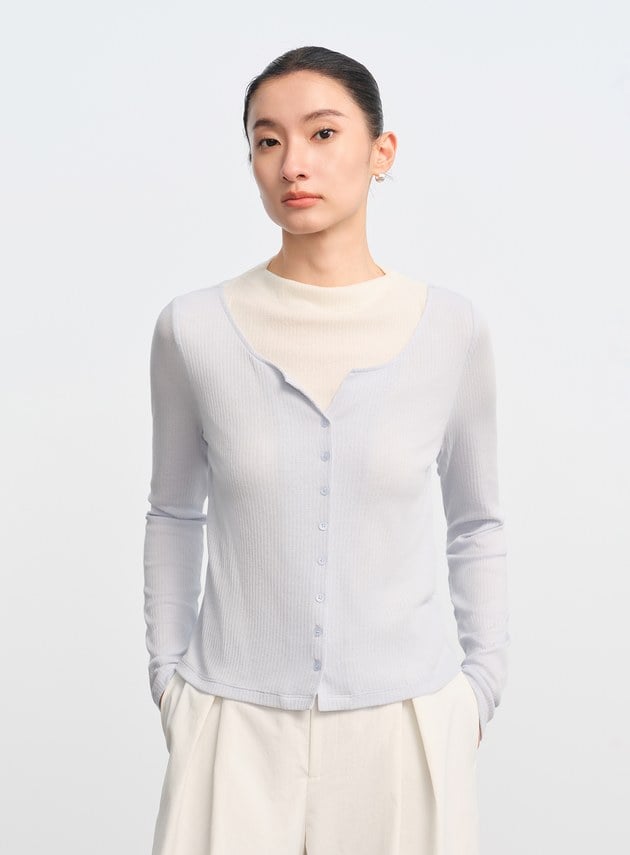 假兩件羅紋羊毛內搭