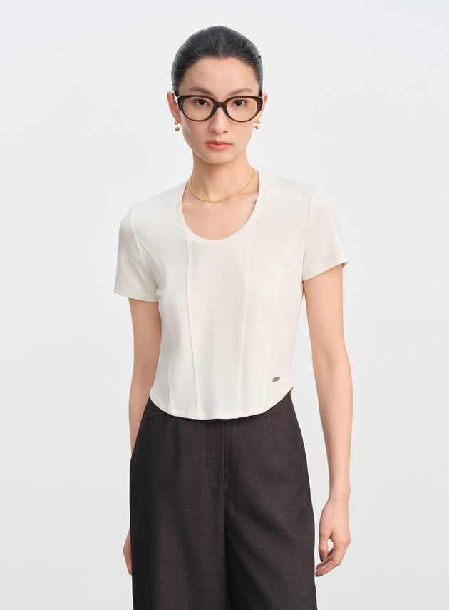 魚骨短版修身上衣