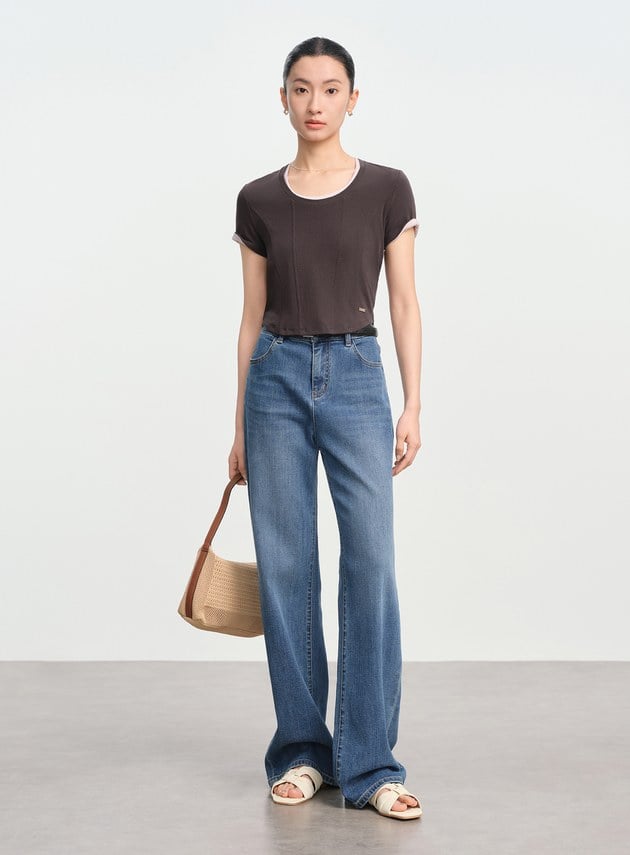 魚骨短版修身上衣