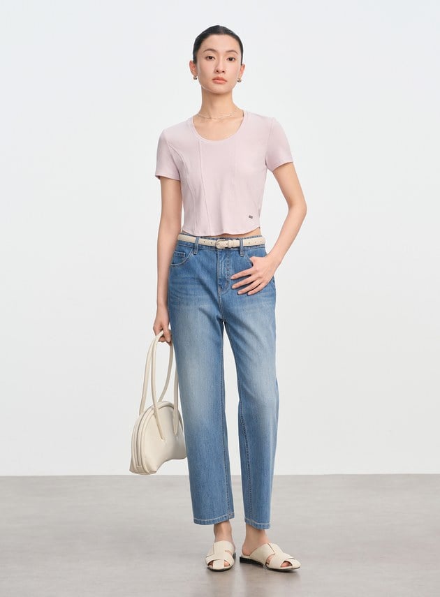 魚骨短版修身上衣