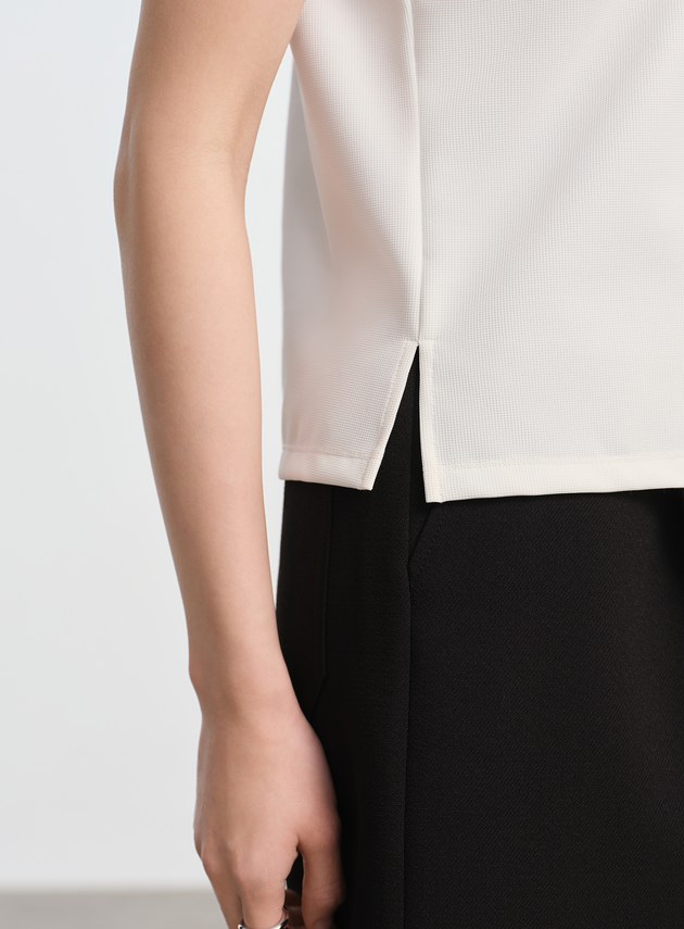 Polo領無袖bar上衣