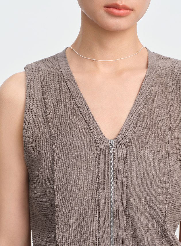 合紙紗線V領背心