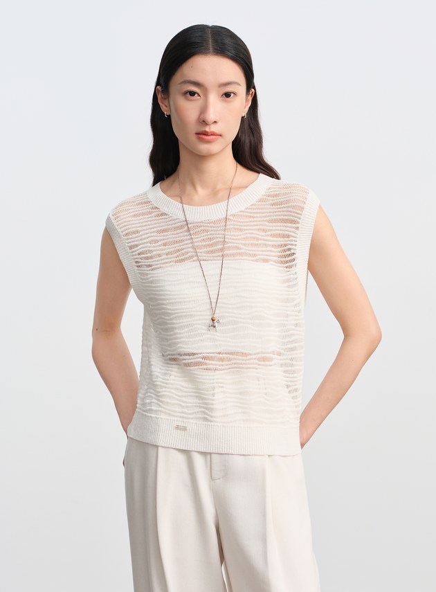 波紋鏤空肌理背心