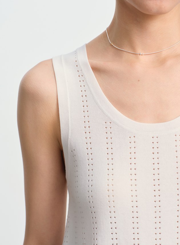 直紋簍空提花背心