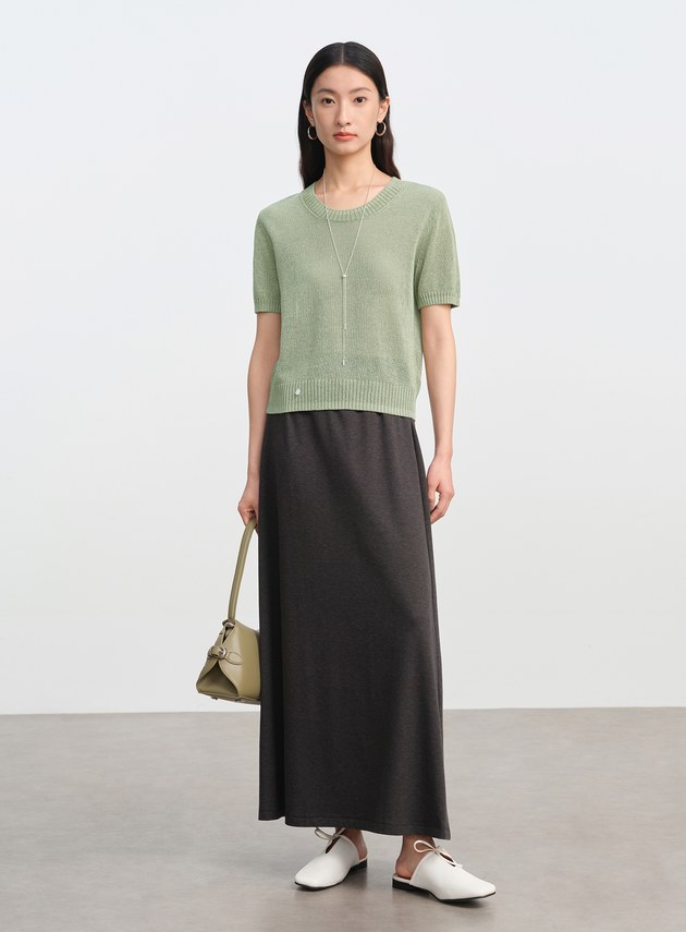 合紙紗線圓領衫