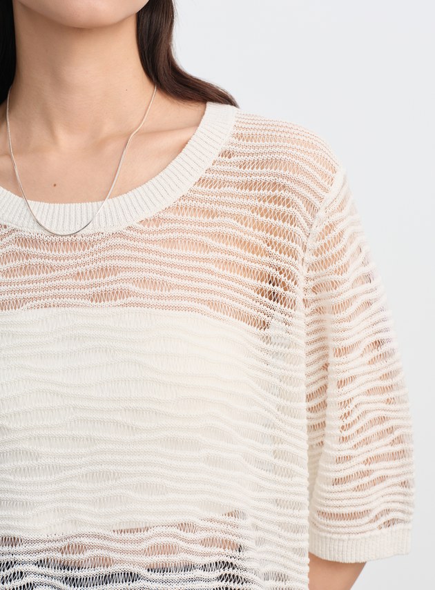 波紋鏤空肌理上衣