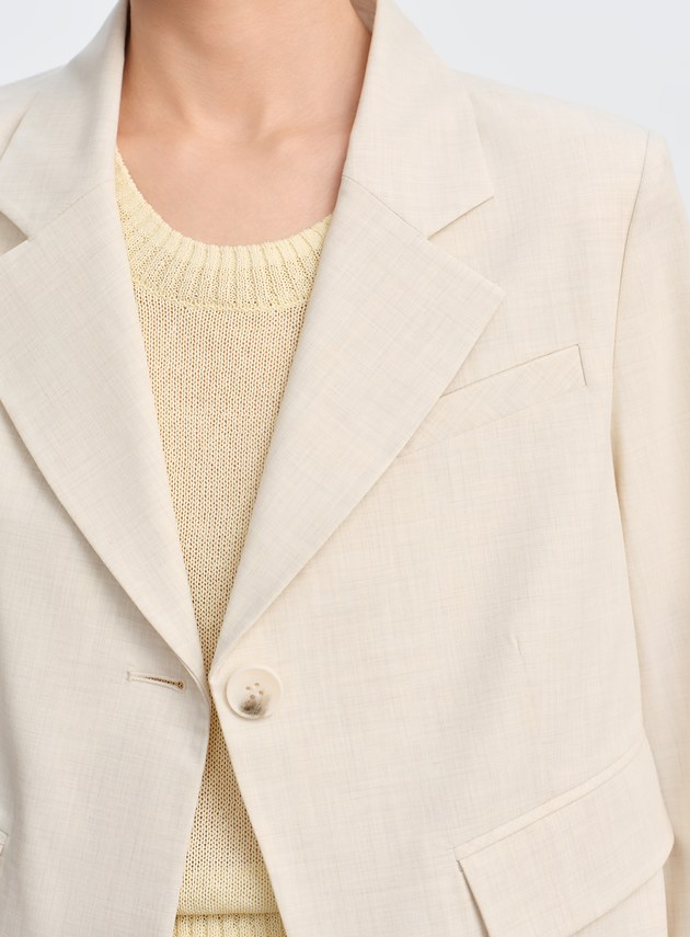 經典不對稱短版西裝外套