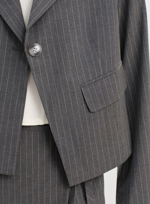 經典不對稱短版西裝外套