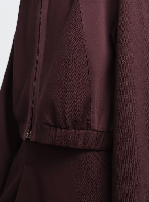 撞色拼接領短版拉鍊外套