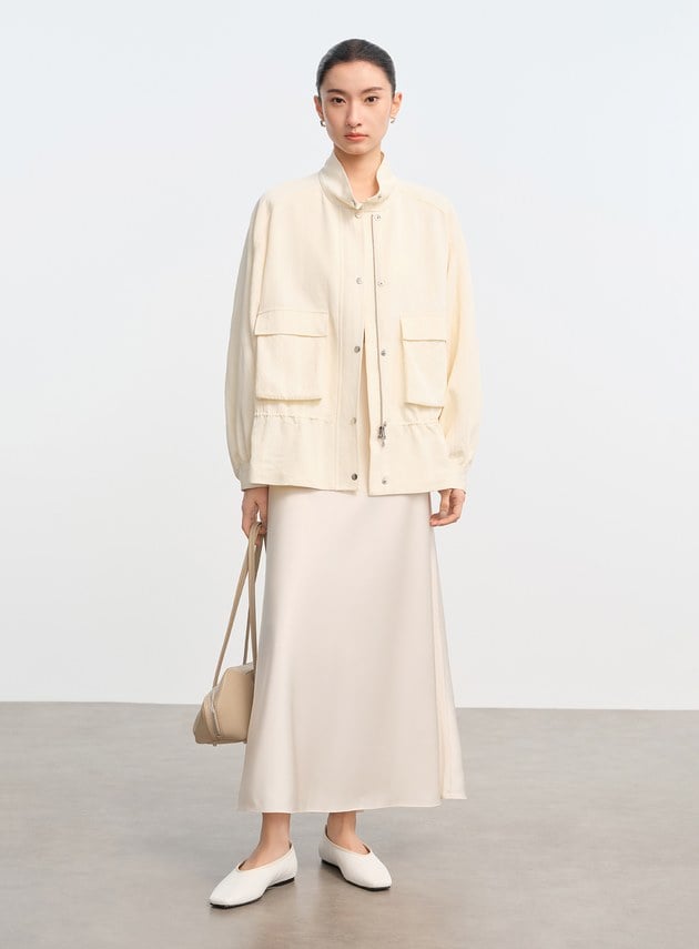 廓型俐落抽繩外套