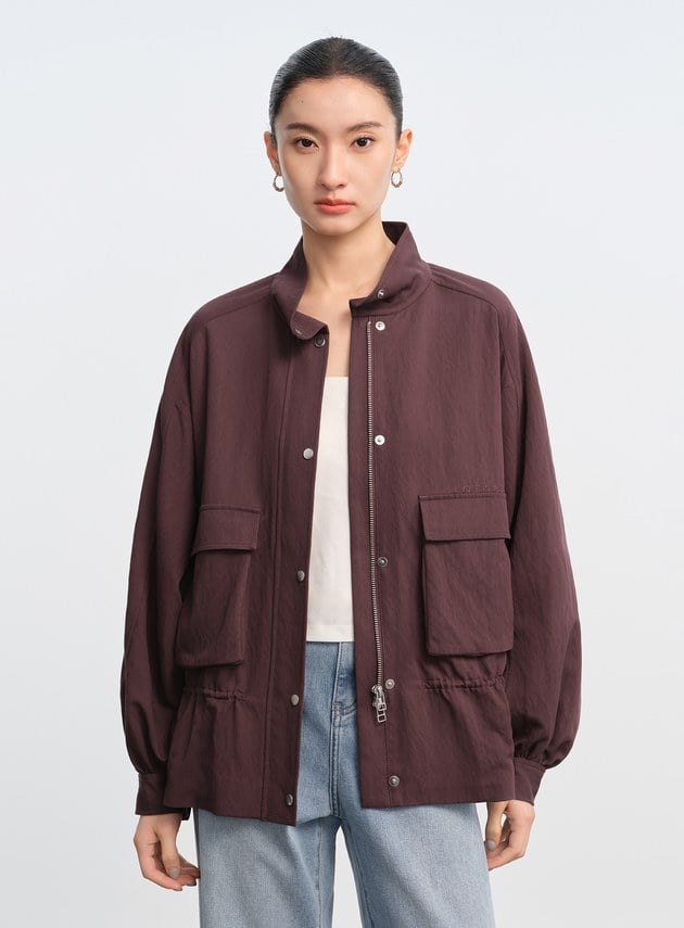 廓型俐落抽繩外套