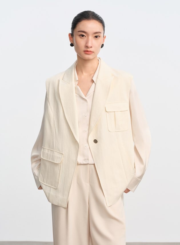 不對稱立體剪裁馬甲