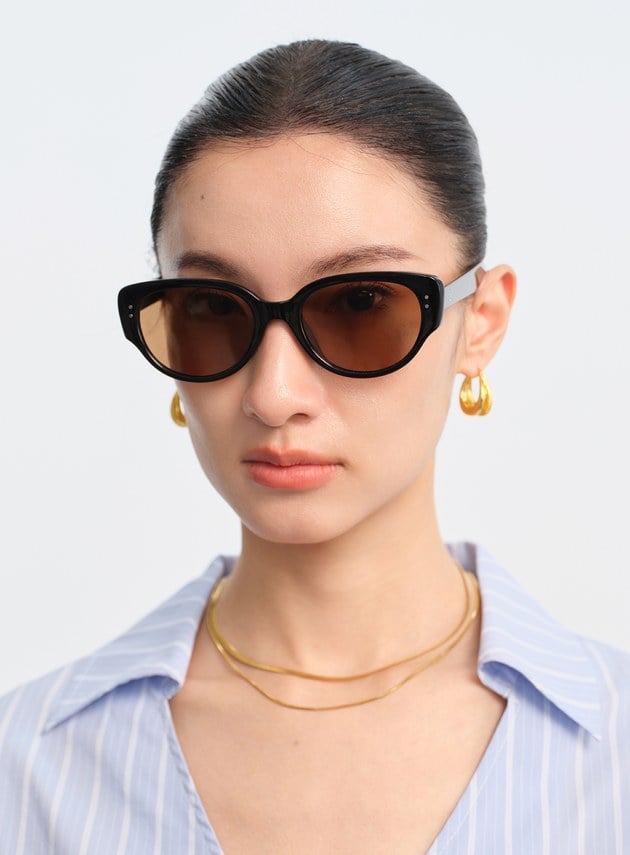 經典輕量橢圓框墨鏡