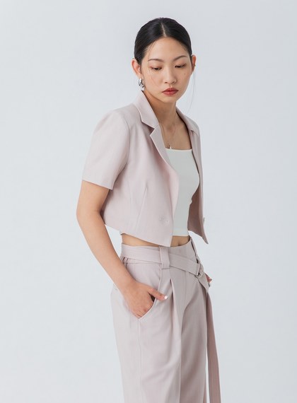 短版短袖西裝外套