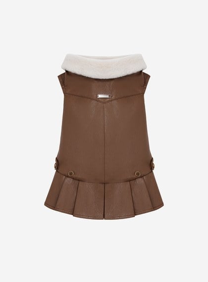 DOSIDO_毛領皮洋裝