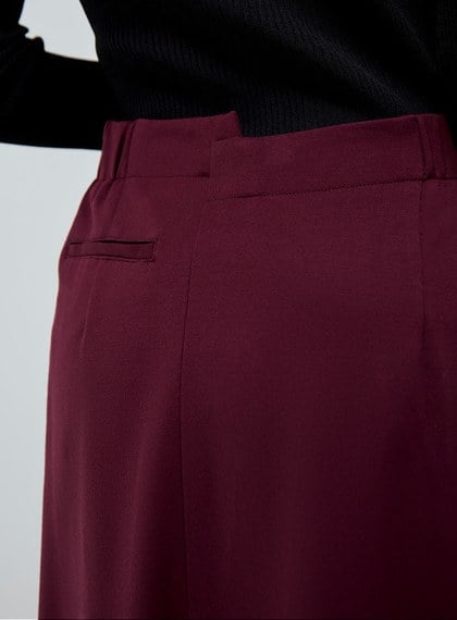 質感不對稱腰頭長裙