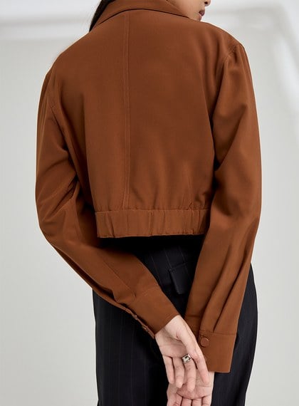 率性挺闊短版翻領夾克