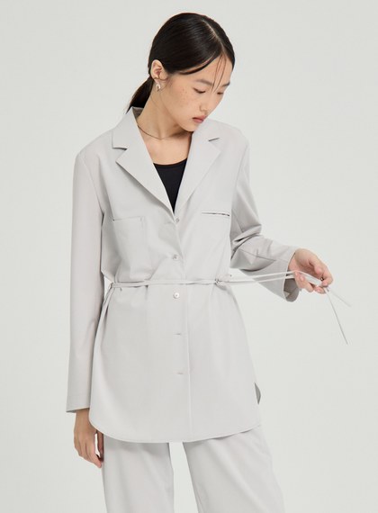 吸濕涼感綁帶襯衫外套