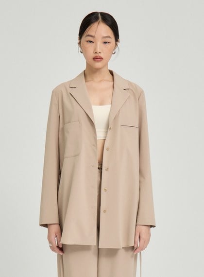 吸濕涼感綁帶襯衫外套