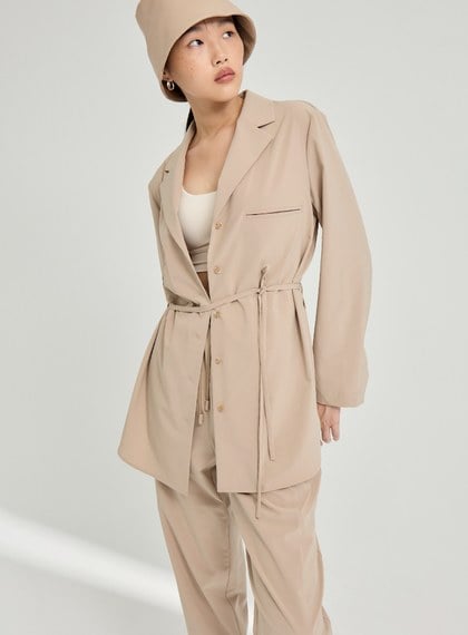 吸濕涼感綁帶襯衫外套