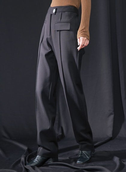 立體打褶落地西褲