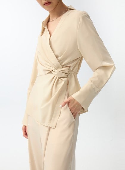 扭轉廓型設計襯衫