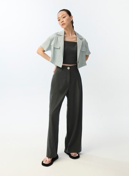 細條紋寬肩帶背心