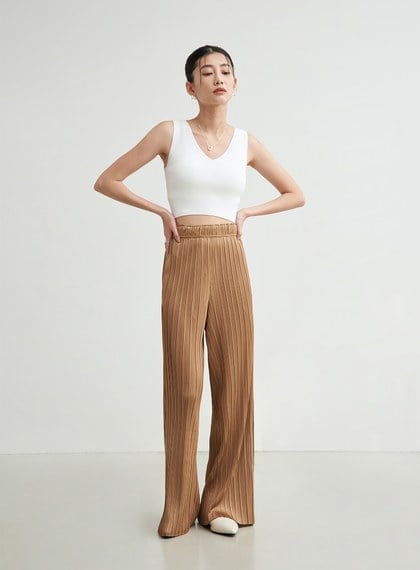 壓摺寬鬆舒適長褲