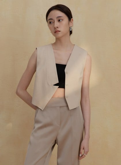 個性無袖短版背心