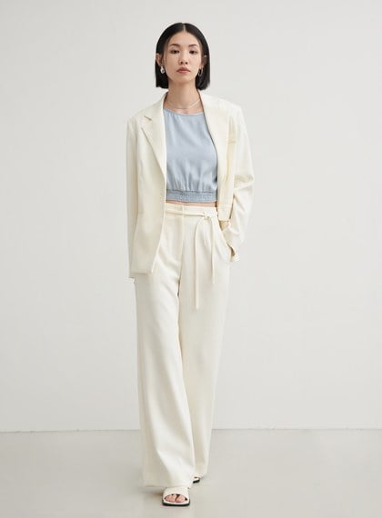 落肩打摺休閒短袖上衣