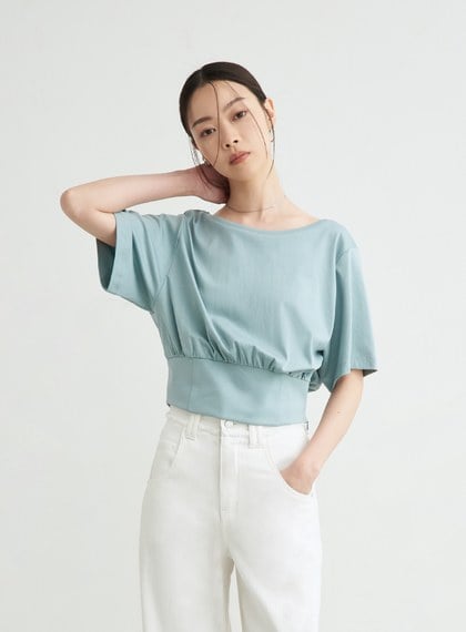 個性馬甲式收腰短袖上衣