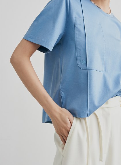 休閒寬鬆擁抱刺繡短袖上衣