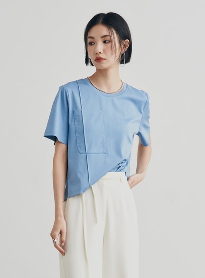 休閒寬鬆擁抱刺繡短袖上衣