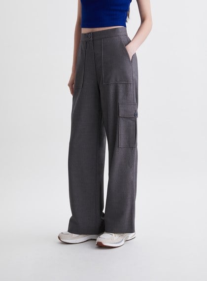 率性工裝口袋直筒長褲