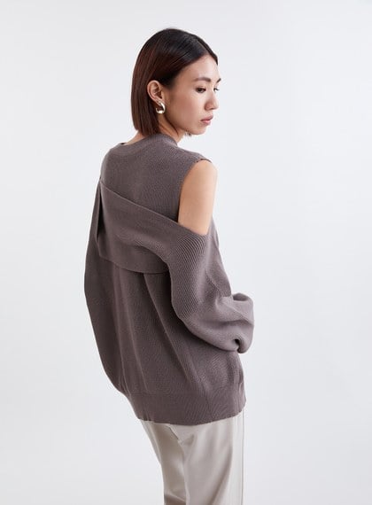 圓領解構層次感針織上衣