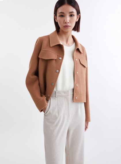 率性工裝風羊毛雙面呢夾克