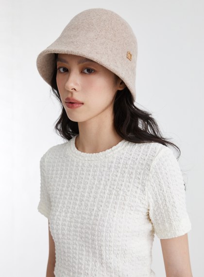 優雅純羊毛鐘型帽