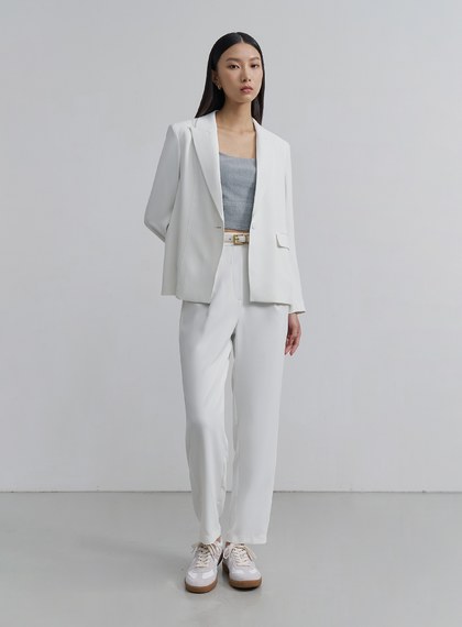 輕柔涼感錐形西裝褲