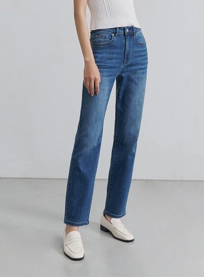 個性水洗修身牛仔褲