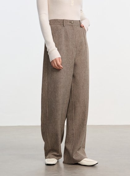 花紗提織工裝彎刀褲