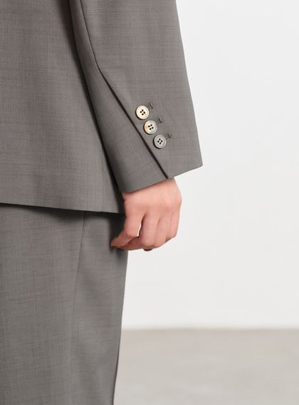 經典麂皮拼接西裝外套