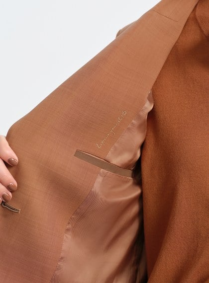 經典麂皮拼接西裝外套