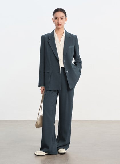 經典麂皮拼接西裝外套