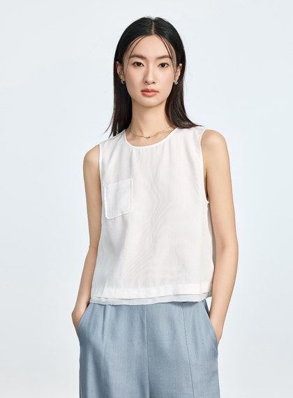 涼感天絲無袖上衣