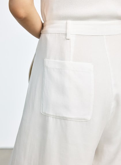 涼感天絲直筒寬褲