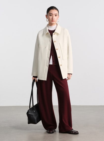 經典人字紋寬鬆休閒感襯衫