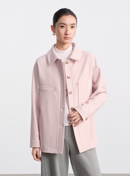 經典人字紋寬鬆休閒感襯衫