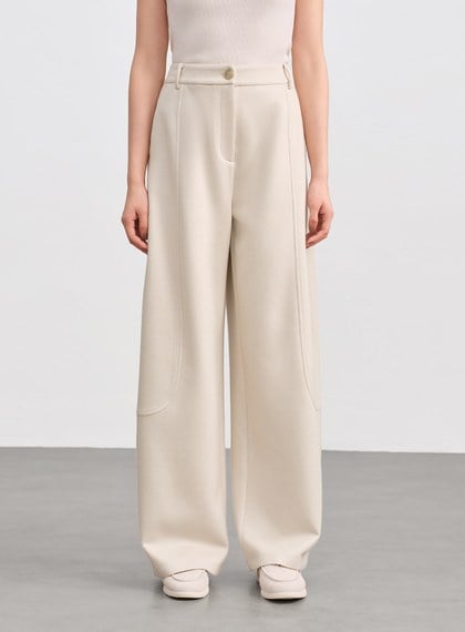 挺廓感休閒彎刀褲